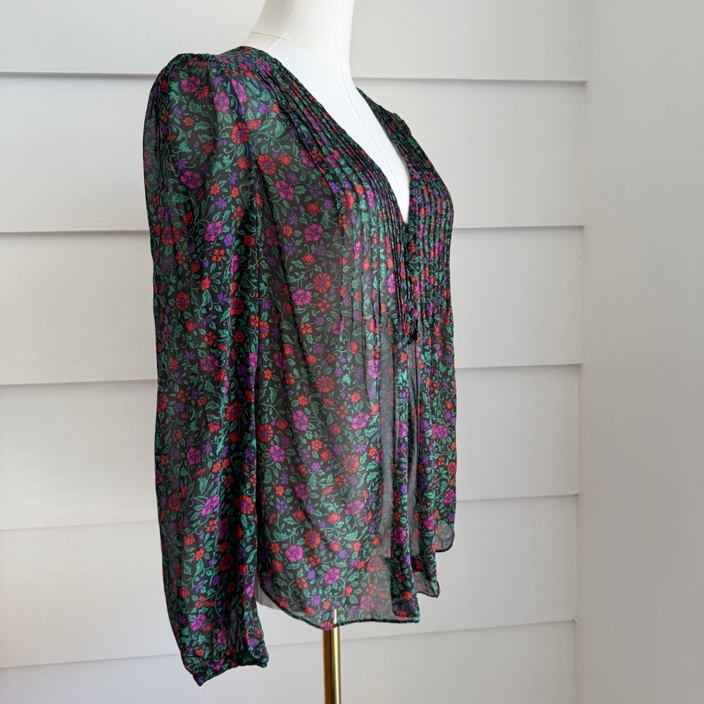 Veronica Beard Ashlynn Floral Silk Blouse size 6 - Picture 3 of 10